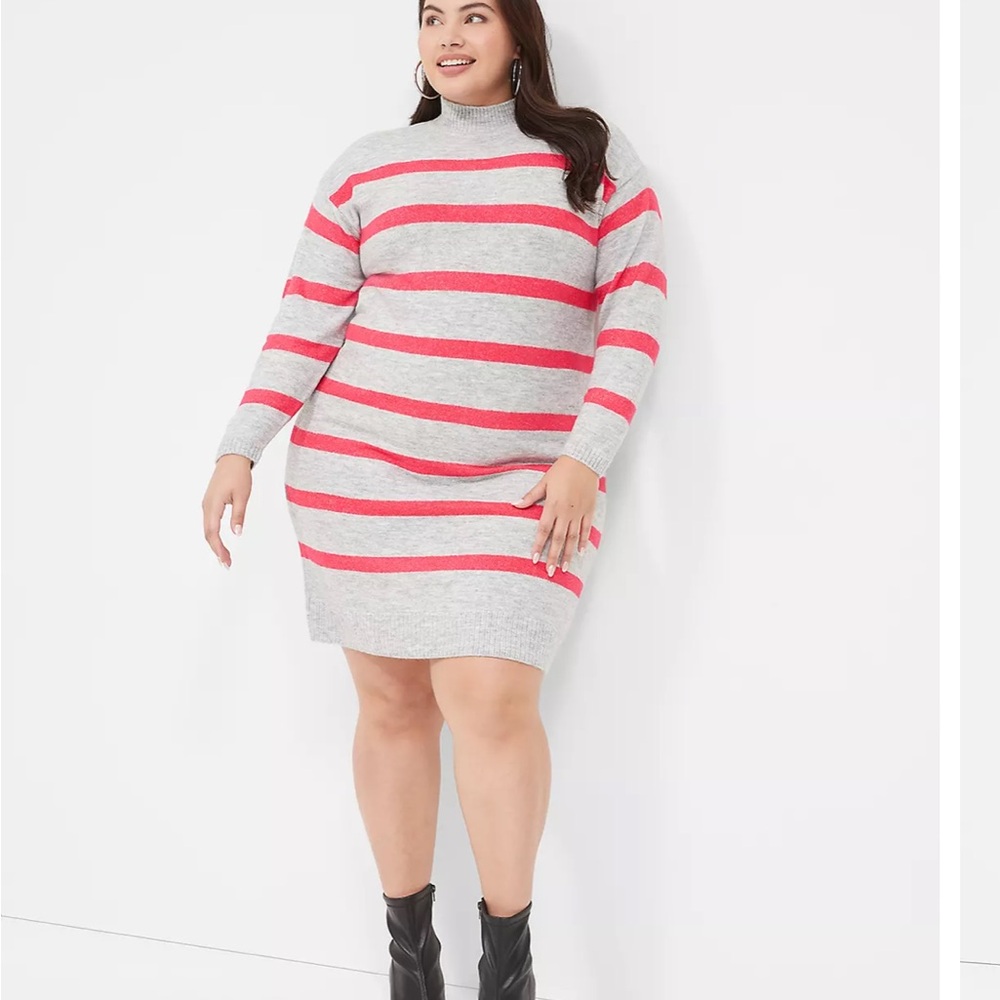 Lane Bryant Mock Neck Long Sleeve Sweater Dress